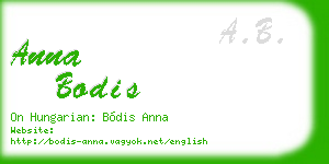 anna bodis business card
