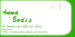 anna bodis business card